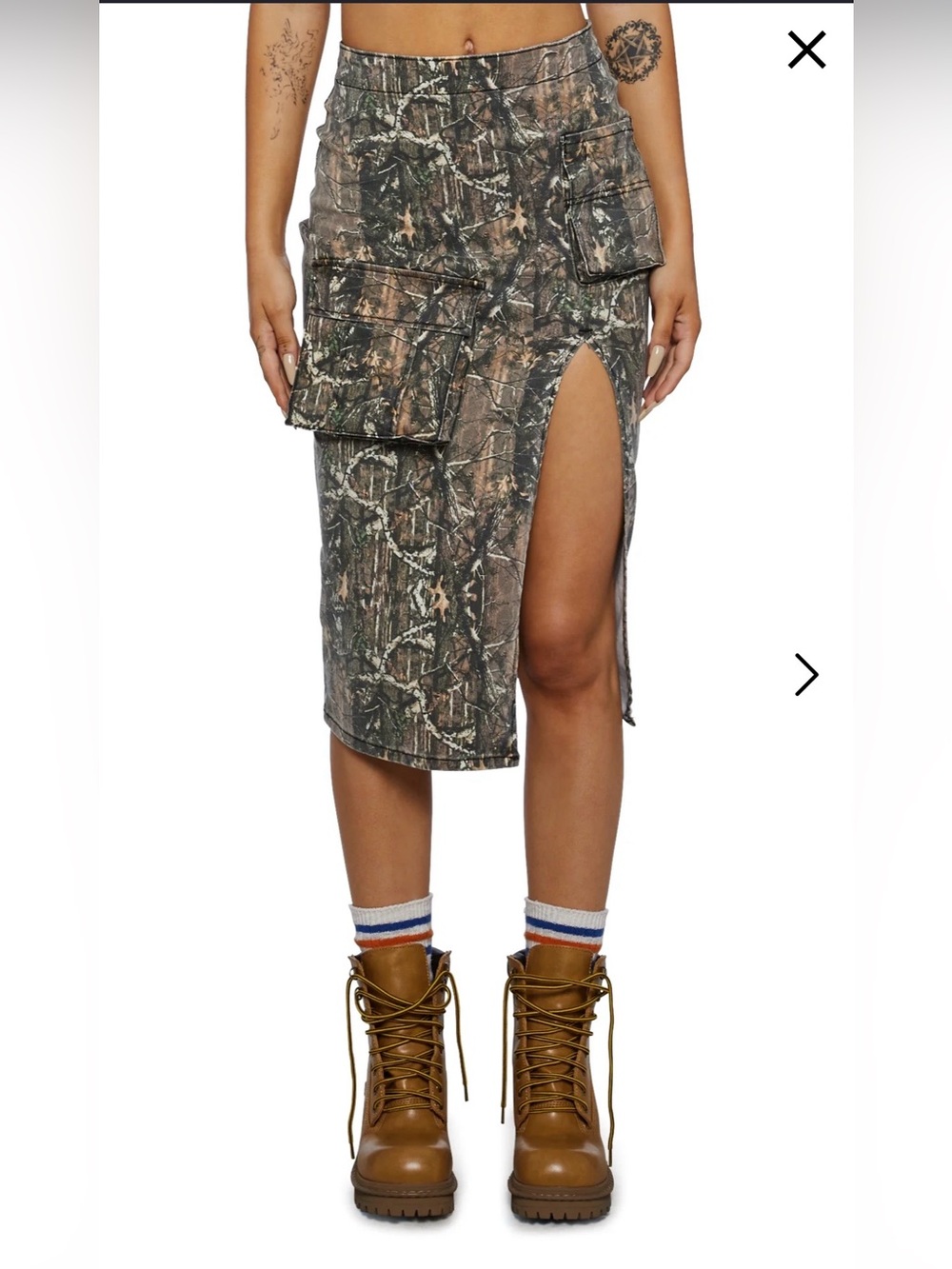 Camo Denim Skirt